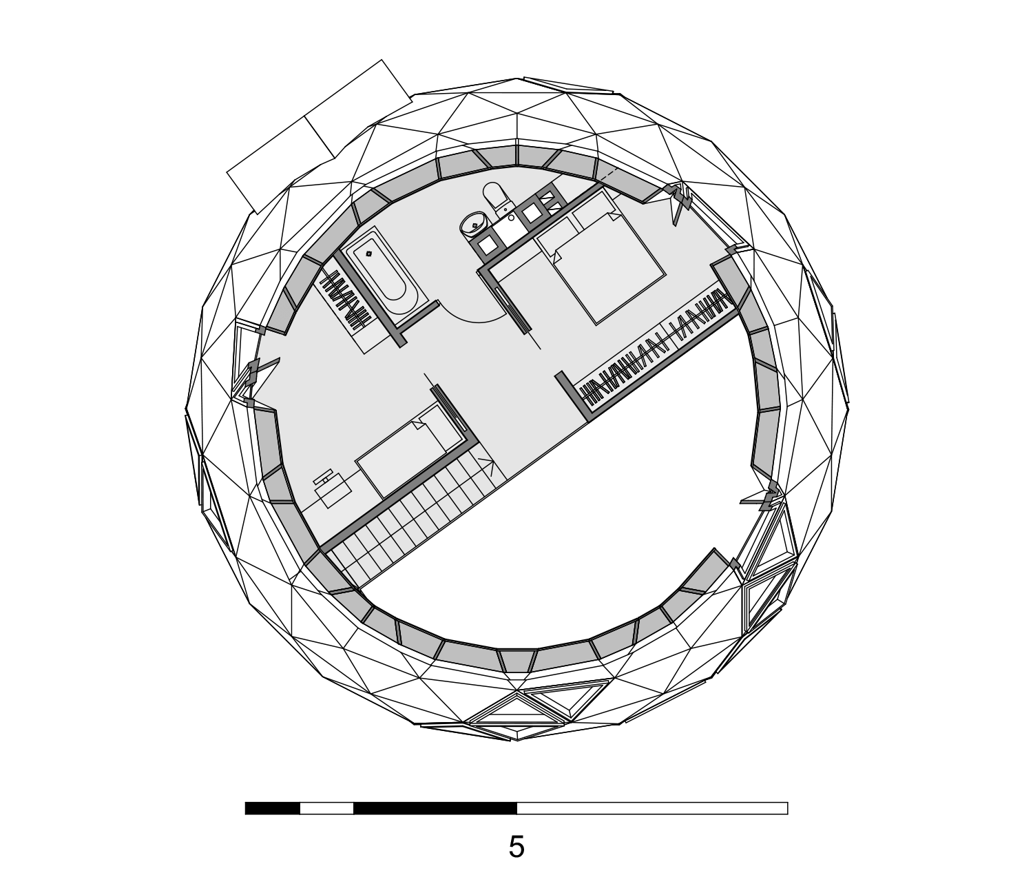 Design drawing 3 for Dome house, Brest region, Belarus.